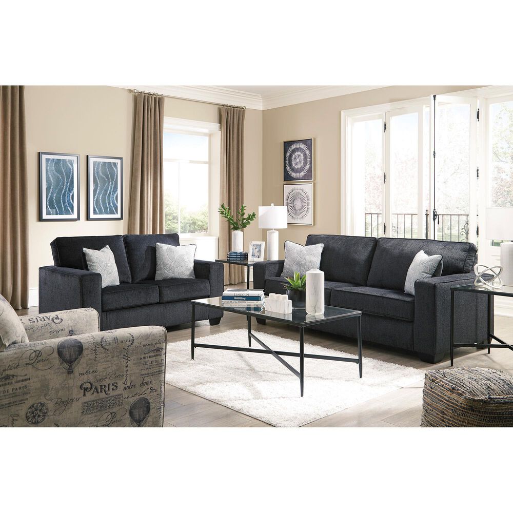 Ashley Altari Stationary Sofa and Loveseat Set in Slate, , large