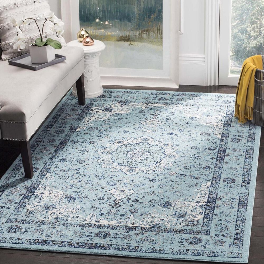 Safavieh Evoke EVK220E-4 4" x 6" Light Blue/Light Blue Area Rug, , large