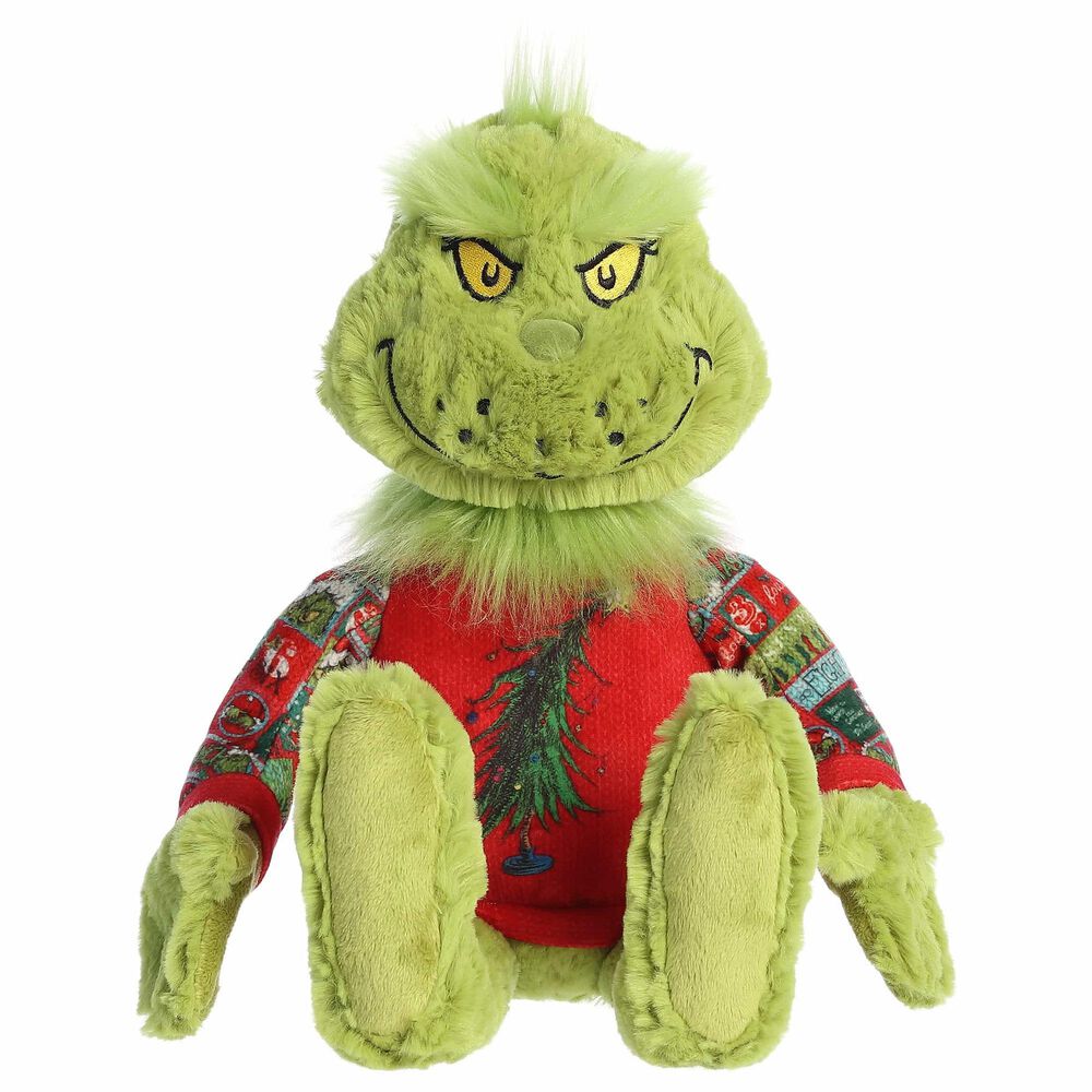 Aurora Dr. Seuss 16" Ugly Sweater Light-Up Grinch in Green, , large