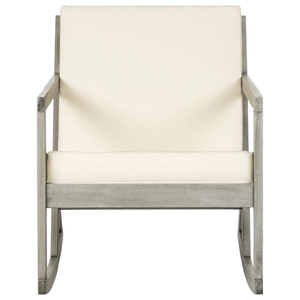 Safavieh Vernon Rocking Chair in Grey/Beige, , large