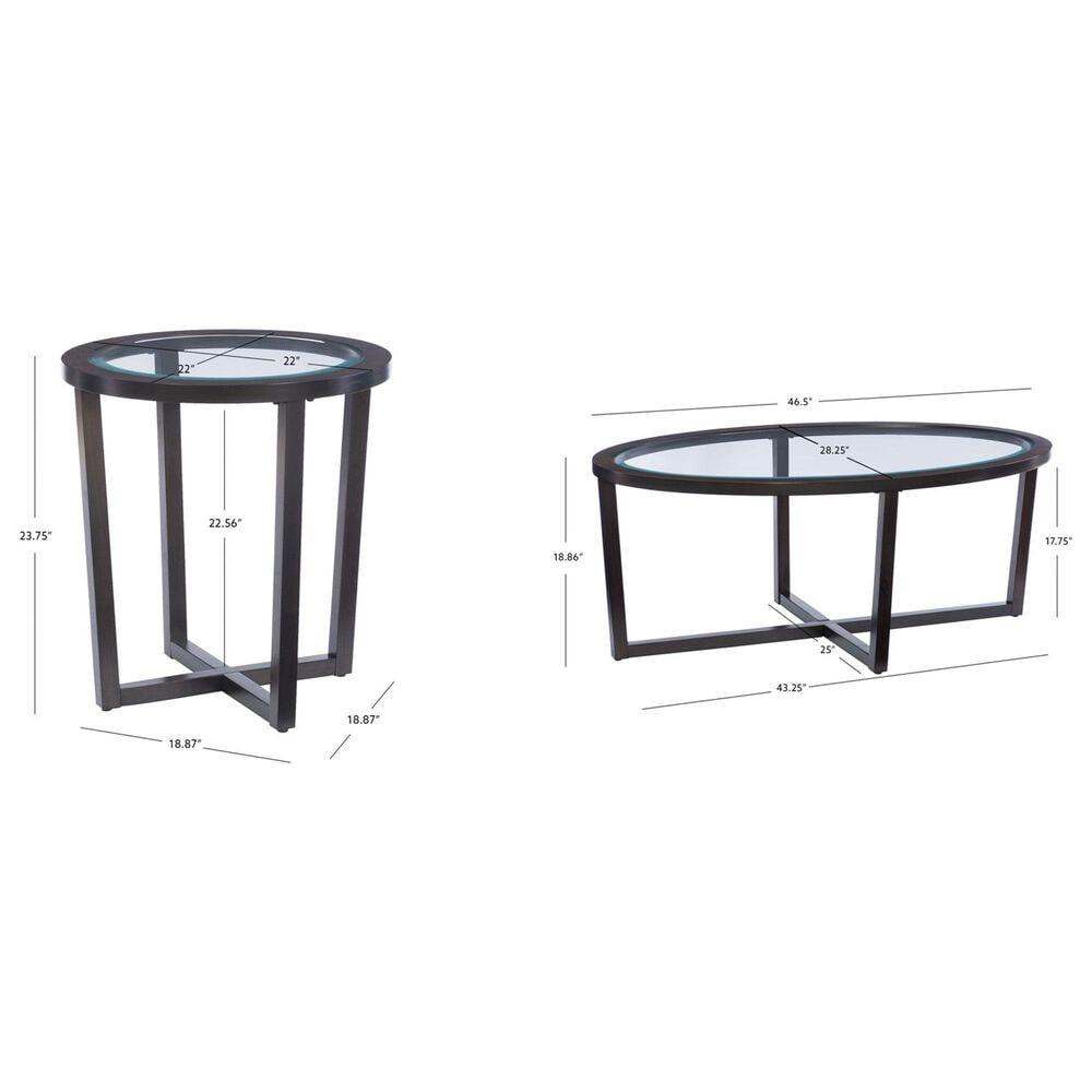 Linon Home Decor Bowen 3-Piece Table Set in Umber Brown, , large