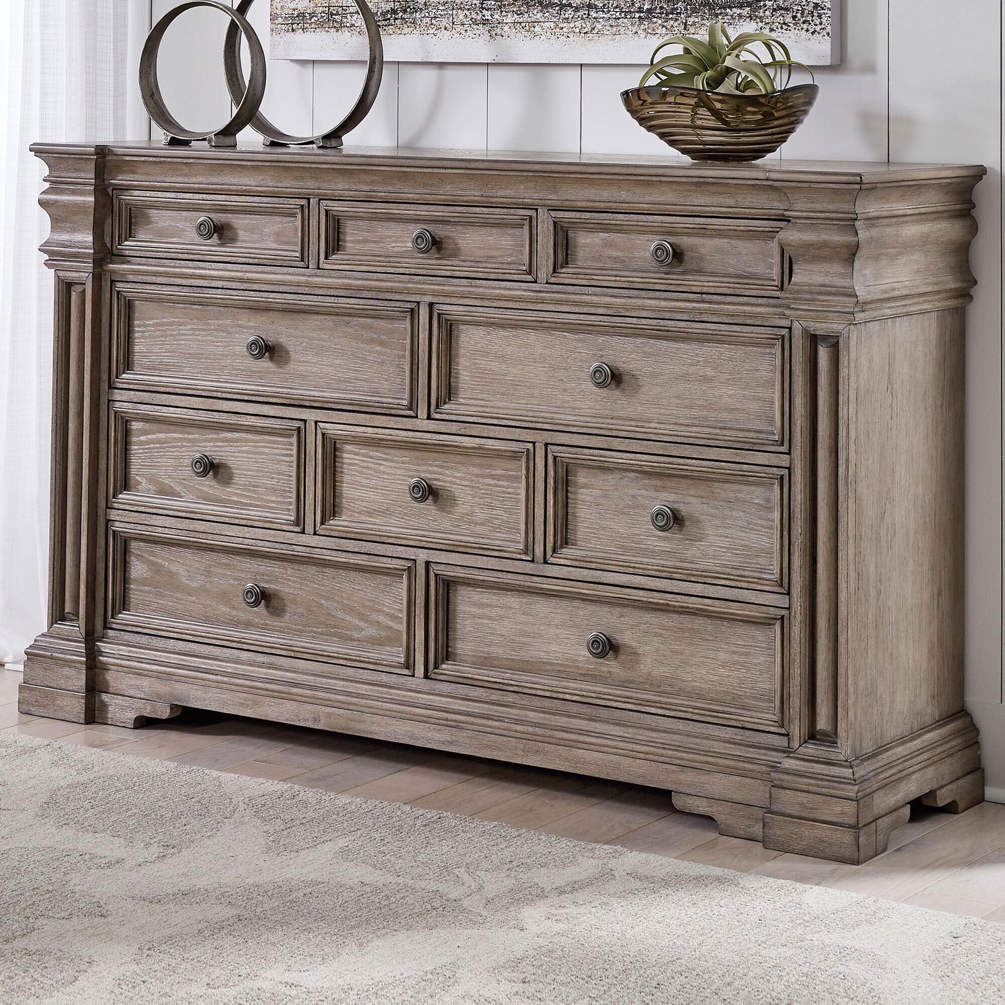 Millenium Blairhurst 10-Drawer Dresser in Light Grayish Brown