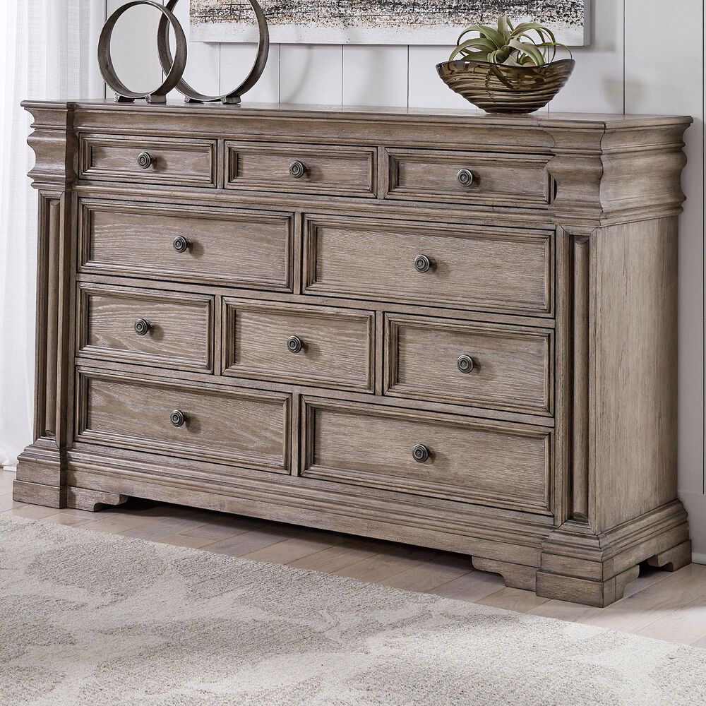 Millenium Blairhurst 10-Drawer Dresser in Light Grayish Brown, , large