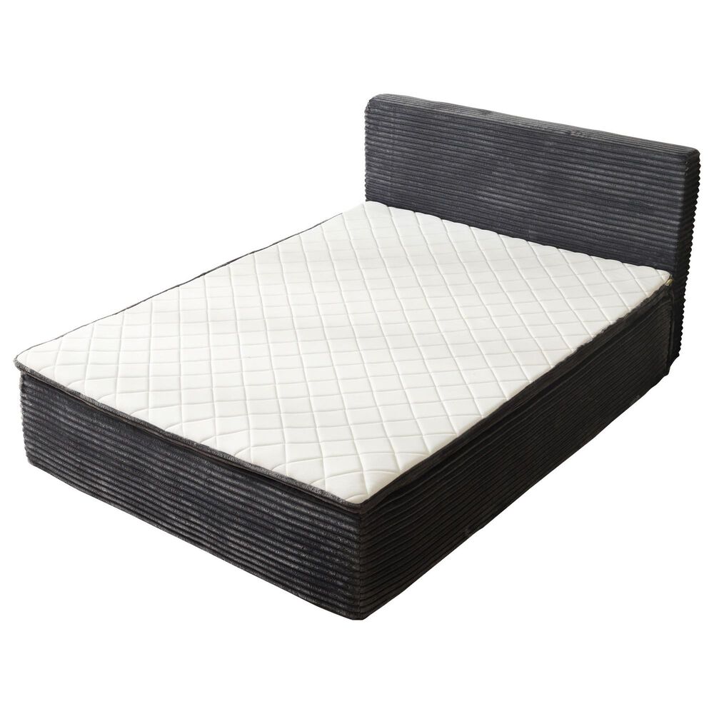 HOMLUX Plush Queen Mattress with Grey Headboard, , large