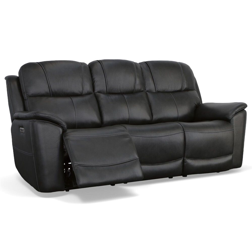 Flexsteel Crew 3-Piece Power Reclining Living Room Set in Raven Black, , large
