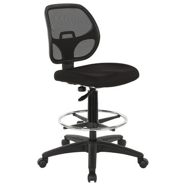 OSP Home DC Series Deluxe Mesh Back Drafting Chair in Black, , large