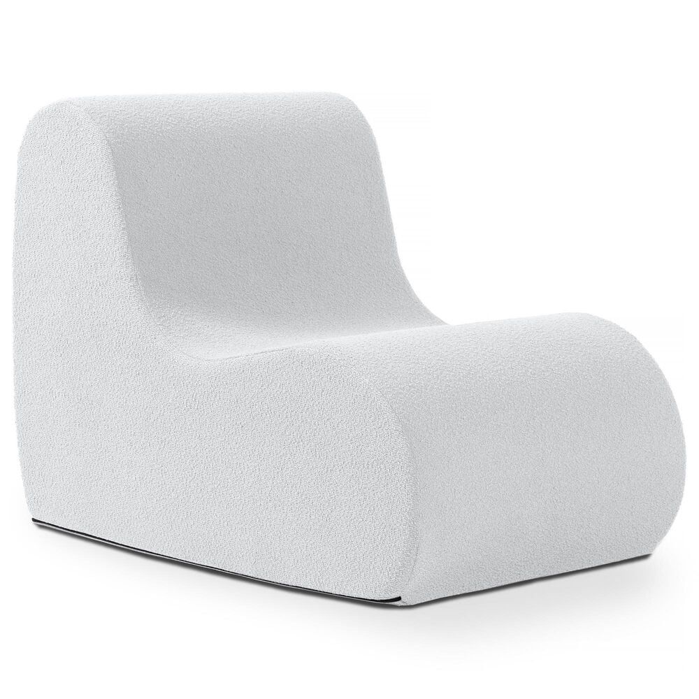 Jaxx Uptown Modern Armless Accent Chair in Boucle White, , large