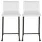 Lumisource Mara Counter Stool with White Cushion in Black (Set of 2), , large