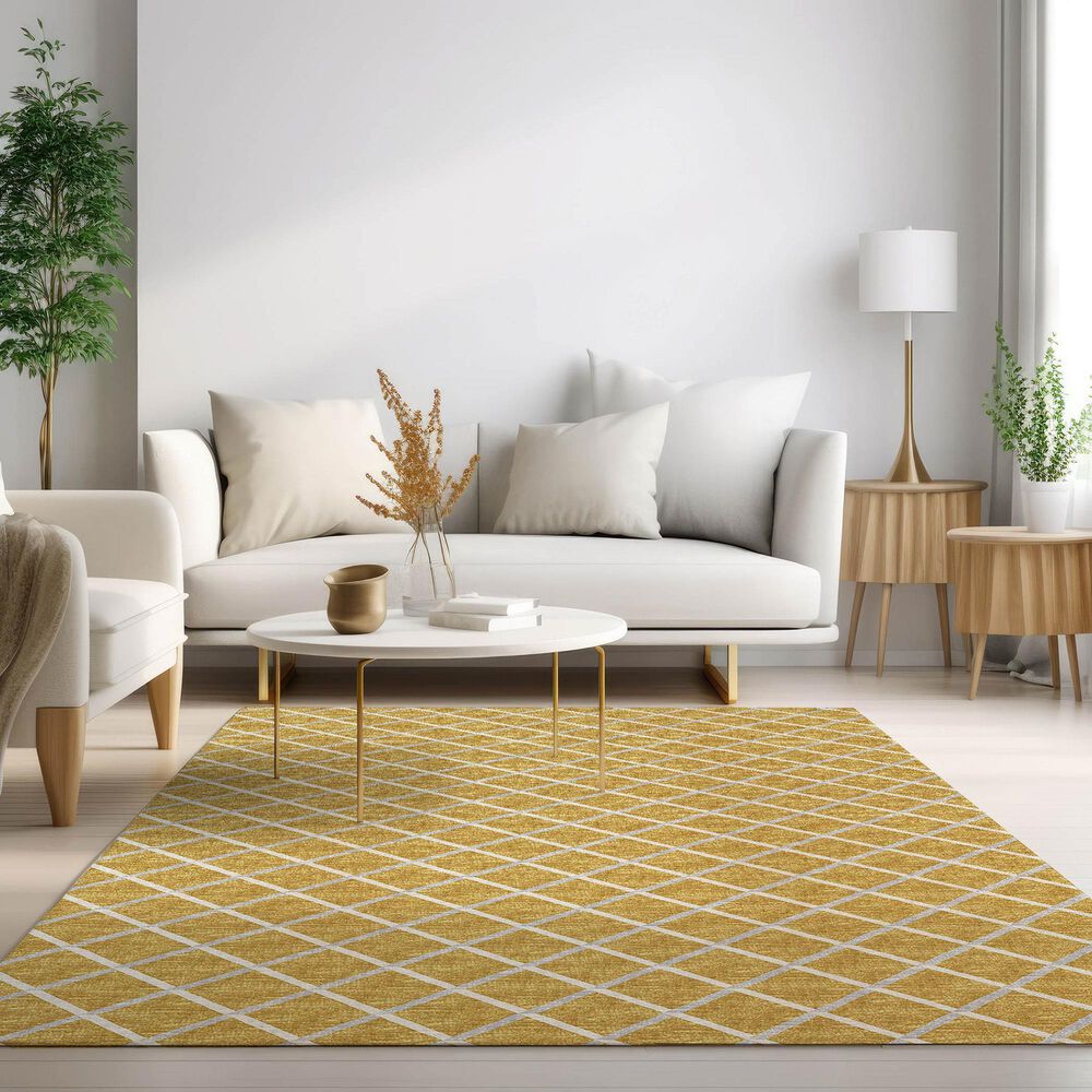 Dalyn Rug Company York 9&#39; x 12&#39; Gold Indoor/Outdoor Area Rug, , large