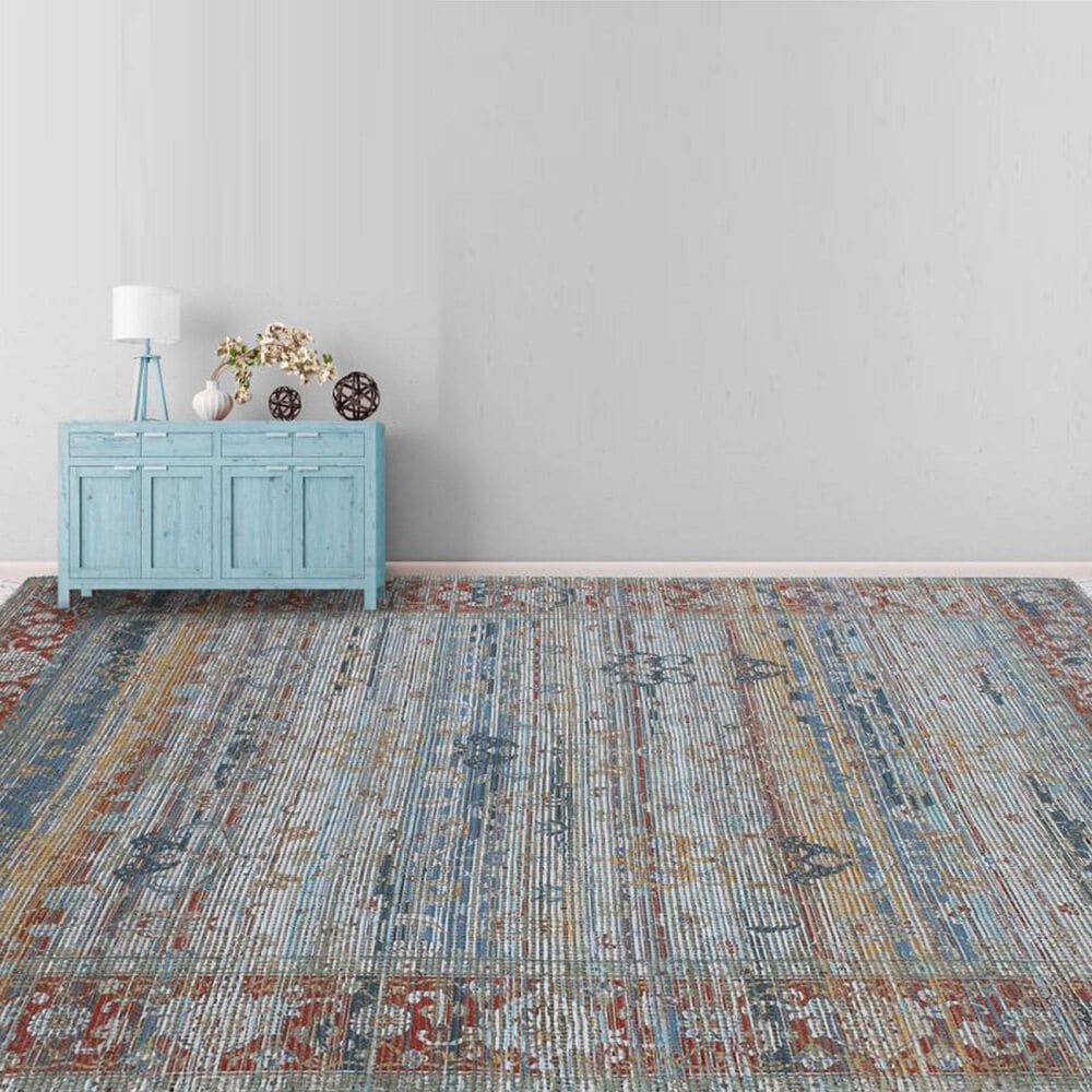 Amer Rugs Prairie 8&#39; x 10&#39; Blue Rust Area Rug, , large
