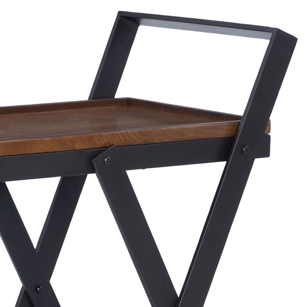 Linon Home Decor Ember Bar Cart in Barley and Dark Gunmetal, , large