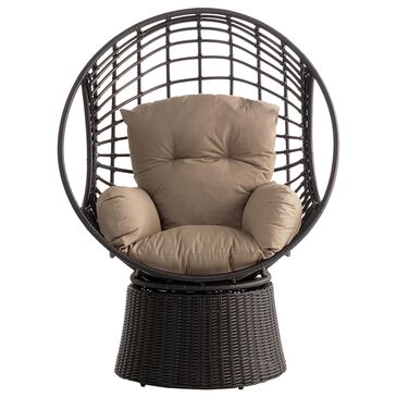 Alfresco Home Nadine Swivel Tear Drop Lounger Chair in Khaki, , large