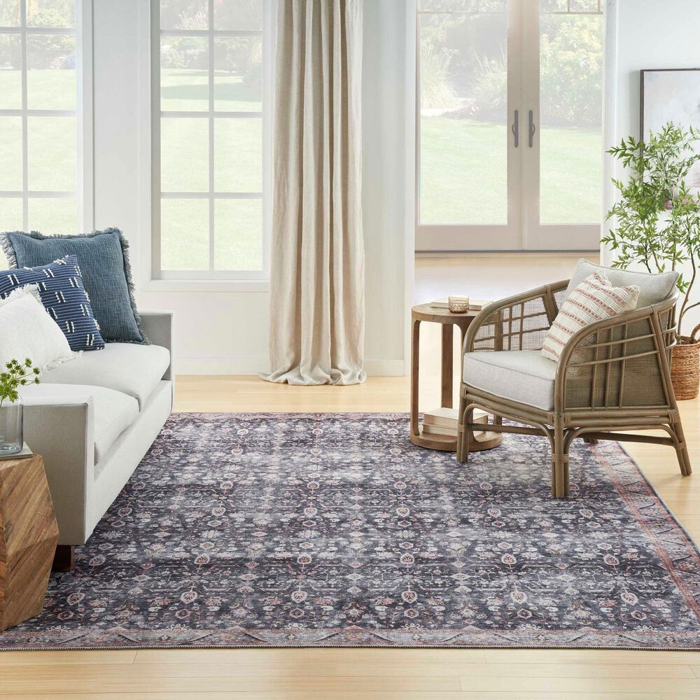 Nourison Grand Washables 7&#39;10&quot; x 9&#39;10&quot; Navy Ivory Area Rug, , large