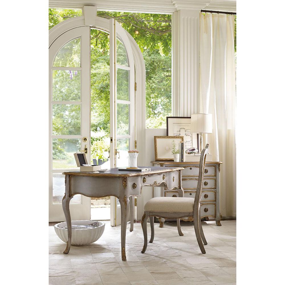 Hooker Furniture Palisade Desk Chair with Linen Natural Seat in Gray, , large