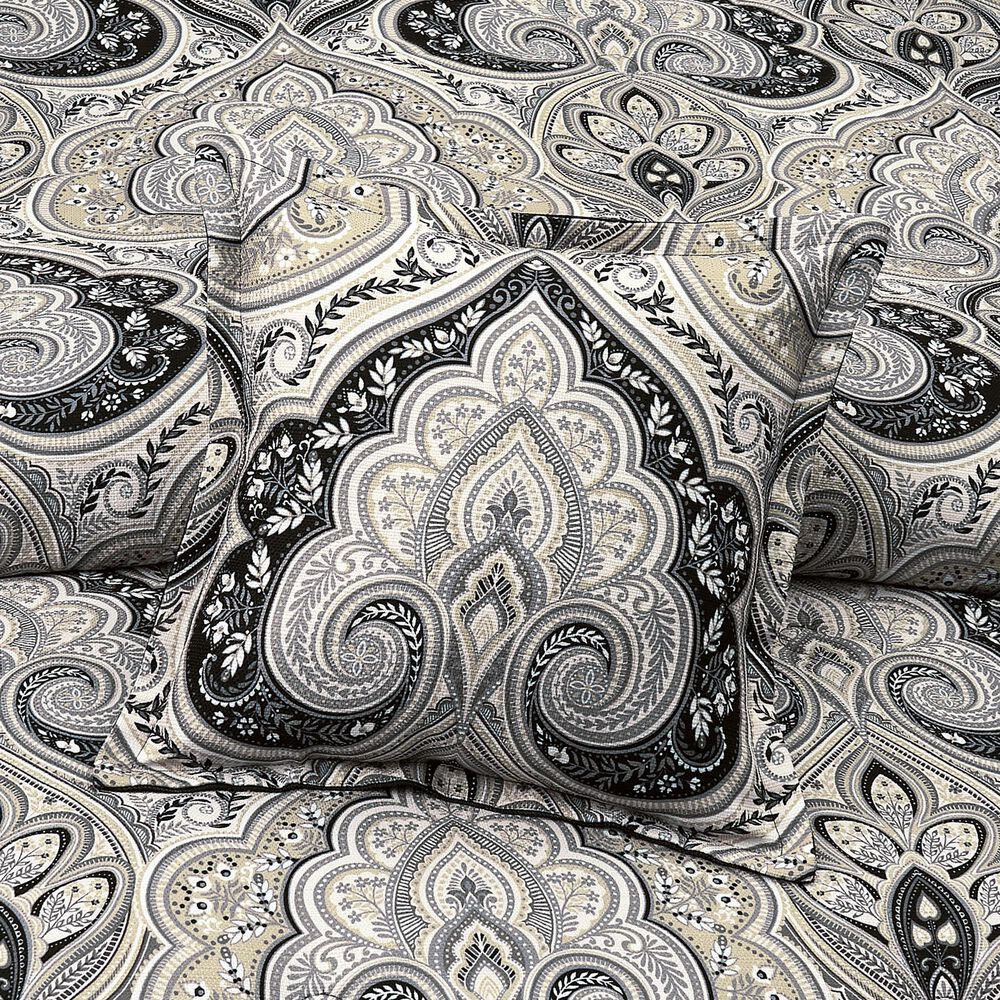 J. Queen New York Messina 18&quot; Square Throw Pillow in Black and Sliver, , large