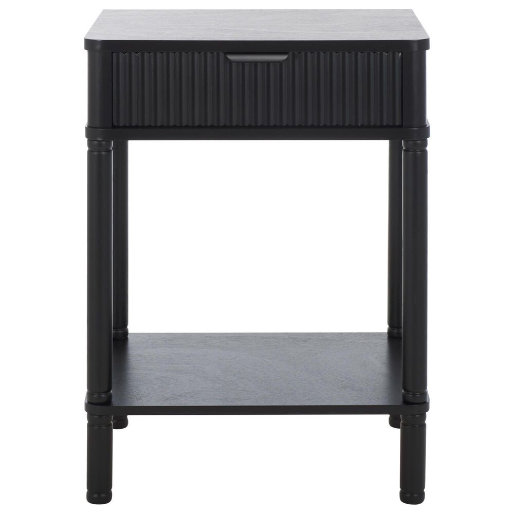 Safavieh Thurston 1-Drawer End Table in Matte Black, , large