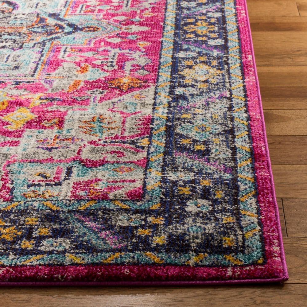 Safavieh Monaco MNC253J-28 2&#39;2&quot; x 8&#39; Fuchsia/Grey Runner, , large
