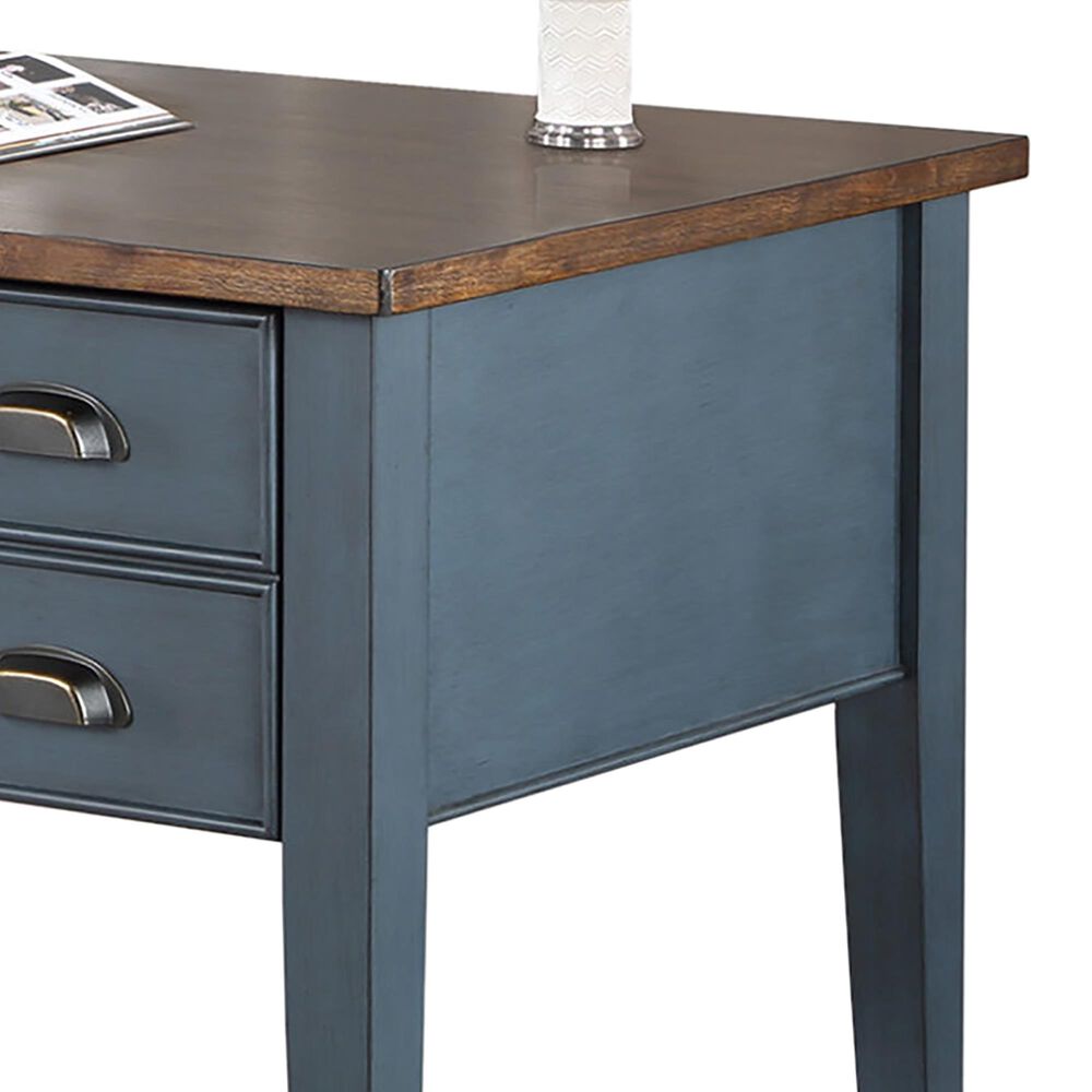 Wycliff Bay Fairmont 54&quot; Half Pedestal Desk in Dusty Blue, , large