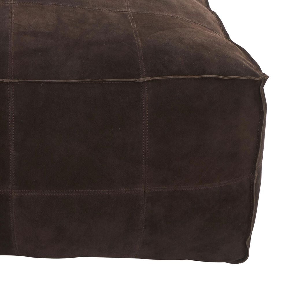 Maple and Jade 35" Low Profile Square Stuffed Pouf in Dark Brown, , large