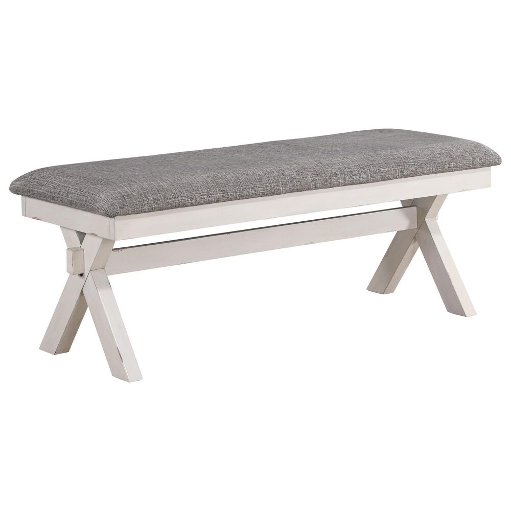 Furniture of America Farmer Dining Bench in Gray, , large