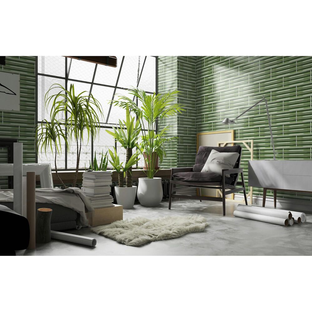 Emser Tubage Green 7&quot; x 16&quot; Porcelain Tile, , large