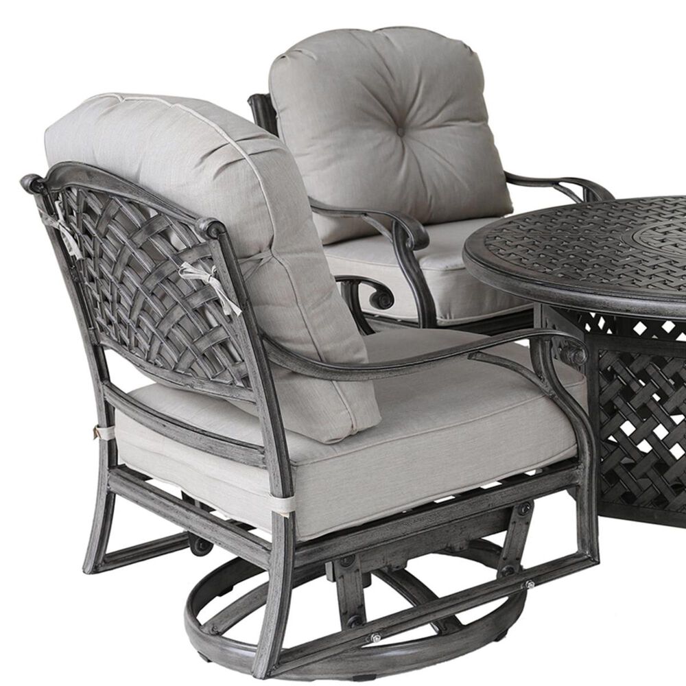 Gathercraft Macan 5-Piece Fire Pit Set in Silver and Gray, , large