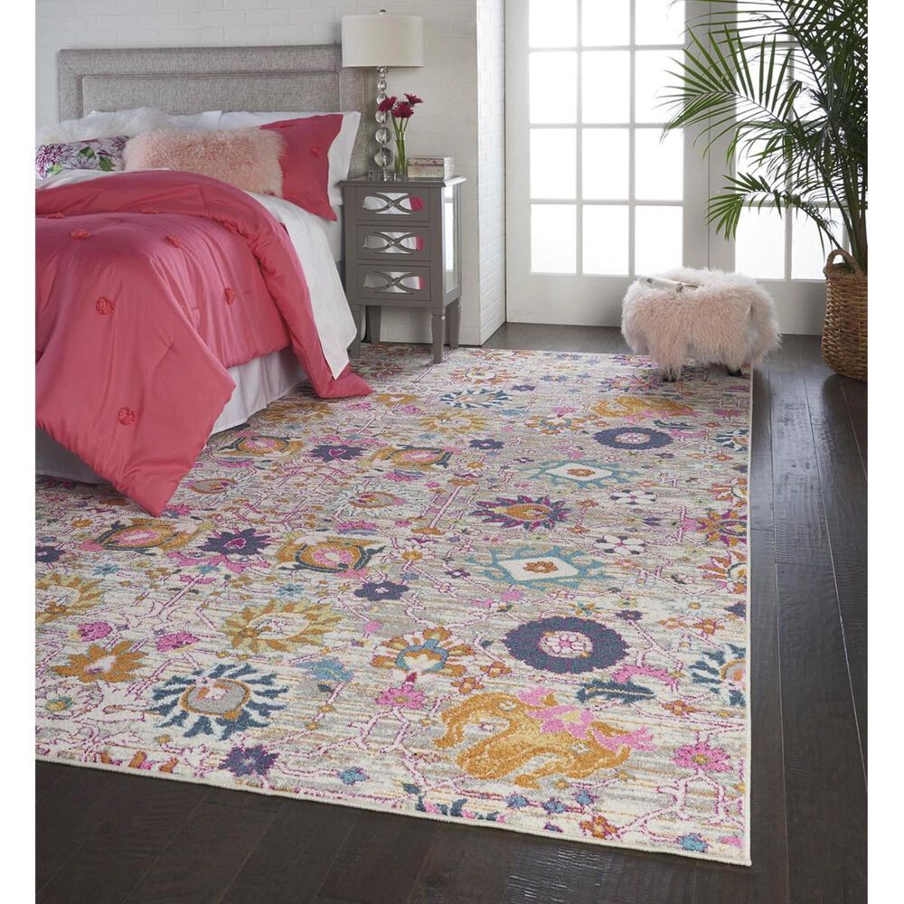 Nourison Passion PSN01 3&#39;9&quot; x 5&#39;9&quot; Silver Area Rug, , large