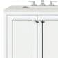 James Martin Vanities Addison 72" Double Bathroom Vanity in Glossy White with 3 cm Lime Delight Quartz Top and Rectangular Sinks, , large