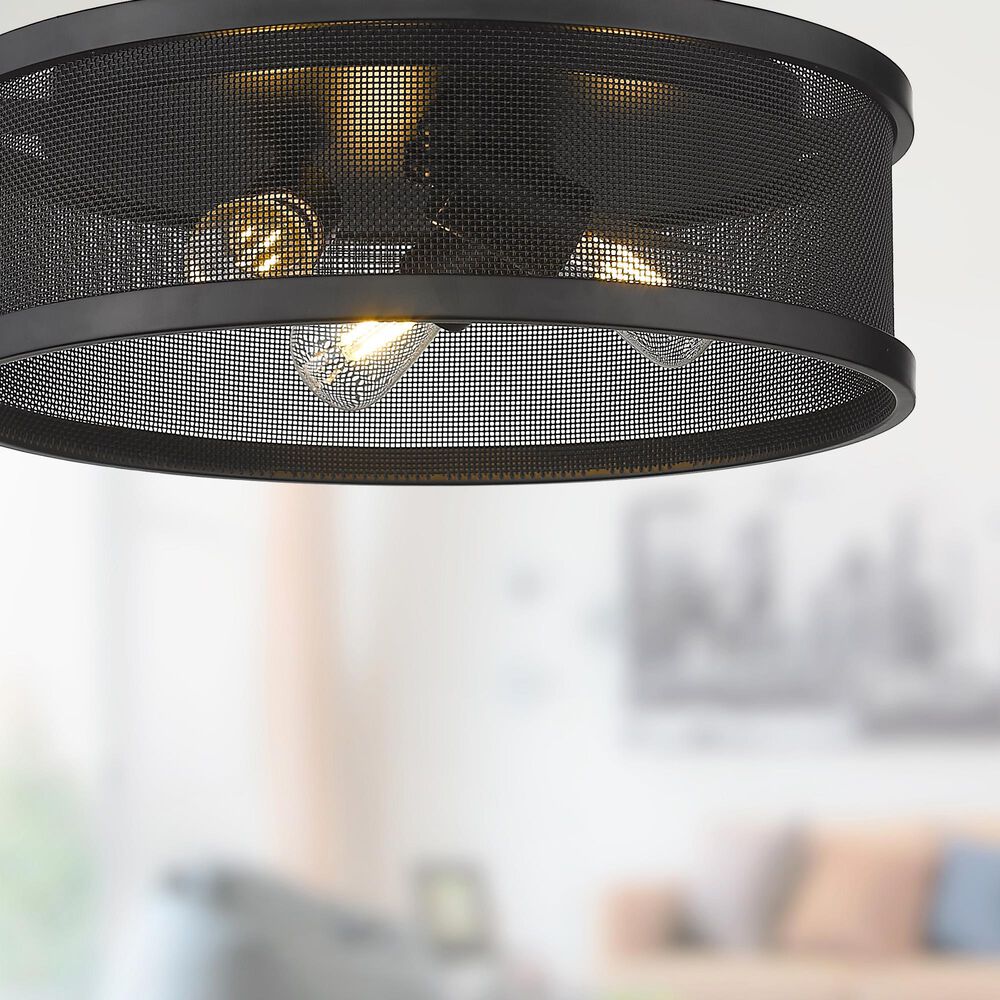 Golden Lighting Channing 15&quot; Flush Mount in Matte Black, , large