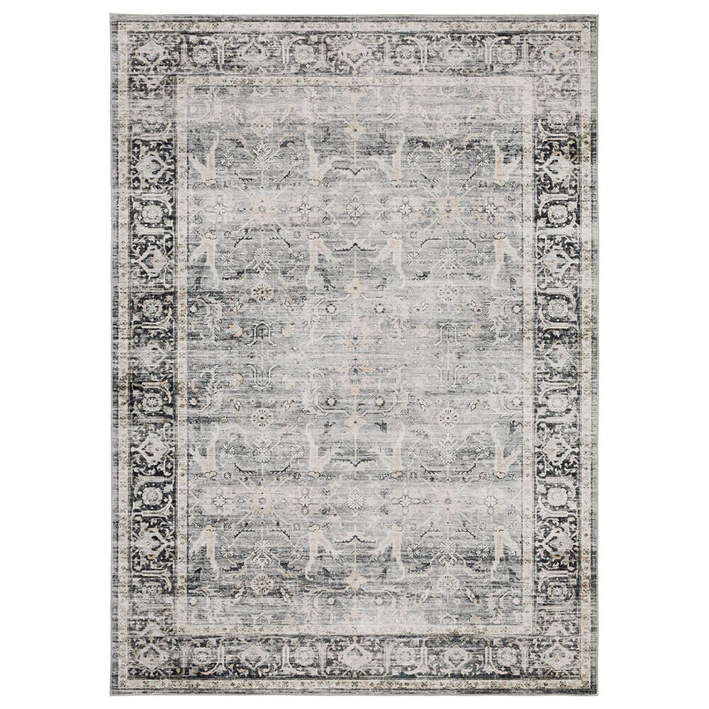 Oriental Weavers Charleston Distressed 3"6" x 5"6" Charcoal Area Rug, , large