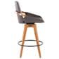 Lumisource Cosmo Swivel Counter Stool with Brown Cushion in Walnut and Black, , large