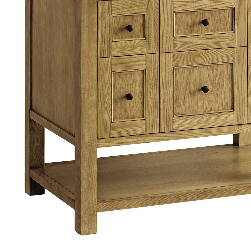 James Martin Vanities Breckenridge 36" Single Bathroom Vanity in Light Natural Oak with 3 cm Victorian Silver Quartz Top and Rectangular Sink, , large