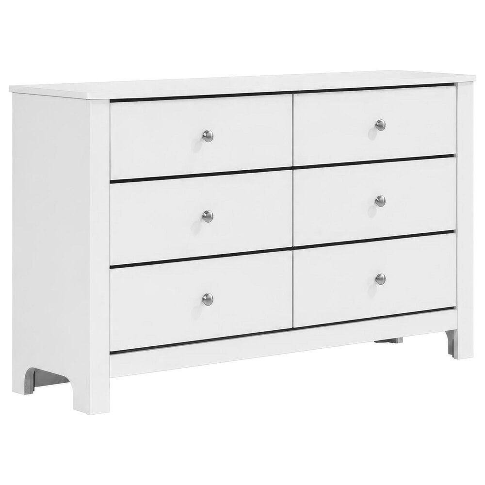 Mayberry Hill Sami 6 Drawer Dresser in White, , large
