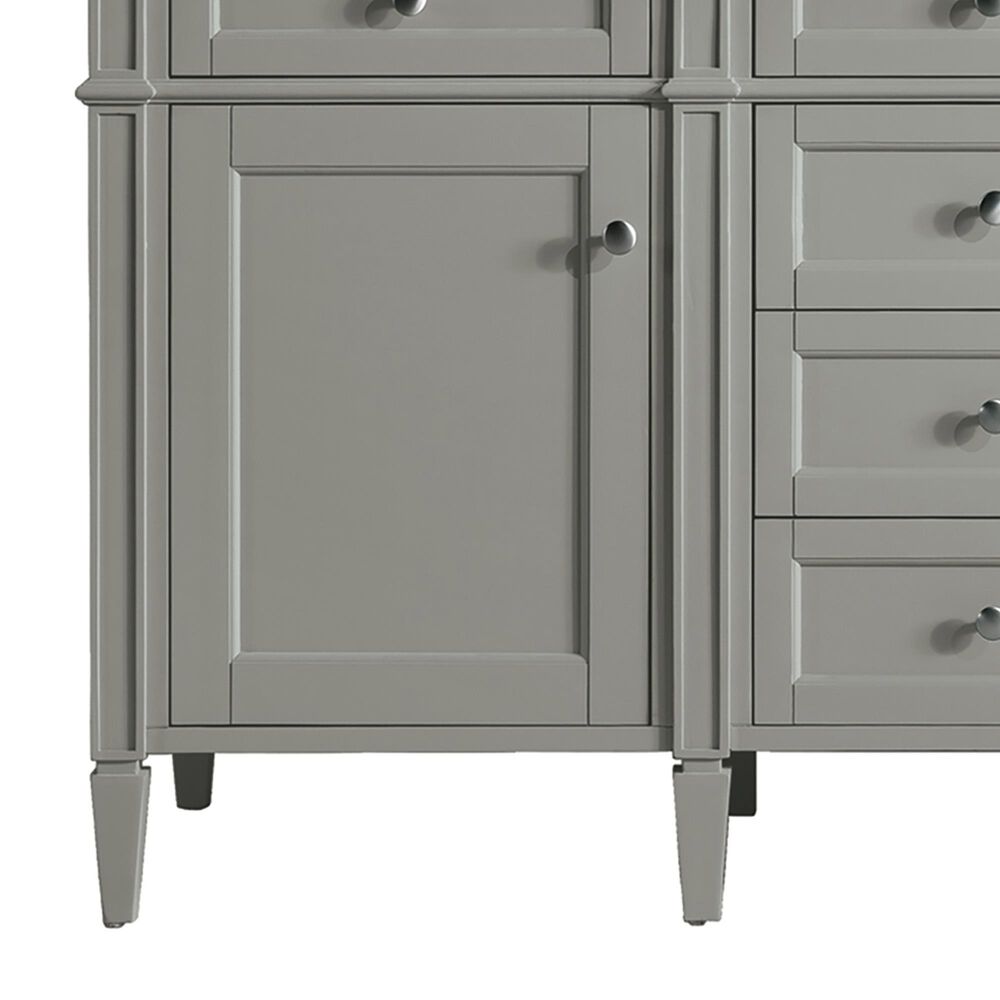 James Martin Brittany 60" Double Bathroom Vanity in Urban Gray with 3 cm Tajnar Eclos Top and Rectangular Sinks, , large