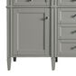 James Martin Brittany 60" Double Bathroom Vanity in Urban Gray with 3 cm Tajnar Eclos Top and Rectangular Sinks, , large