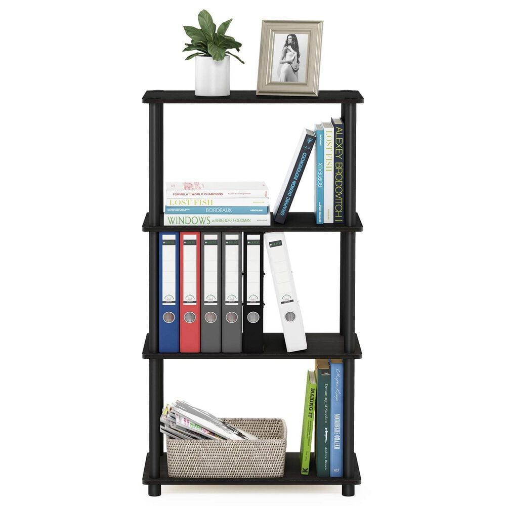 HOMLUX Turn-N-Tube 4-Tier Multipurpose Shelf Display Rack in Espresso and Black, , large