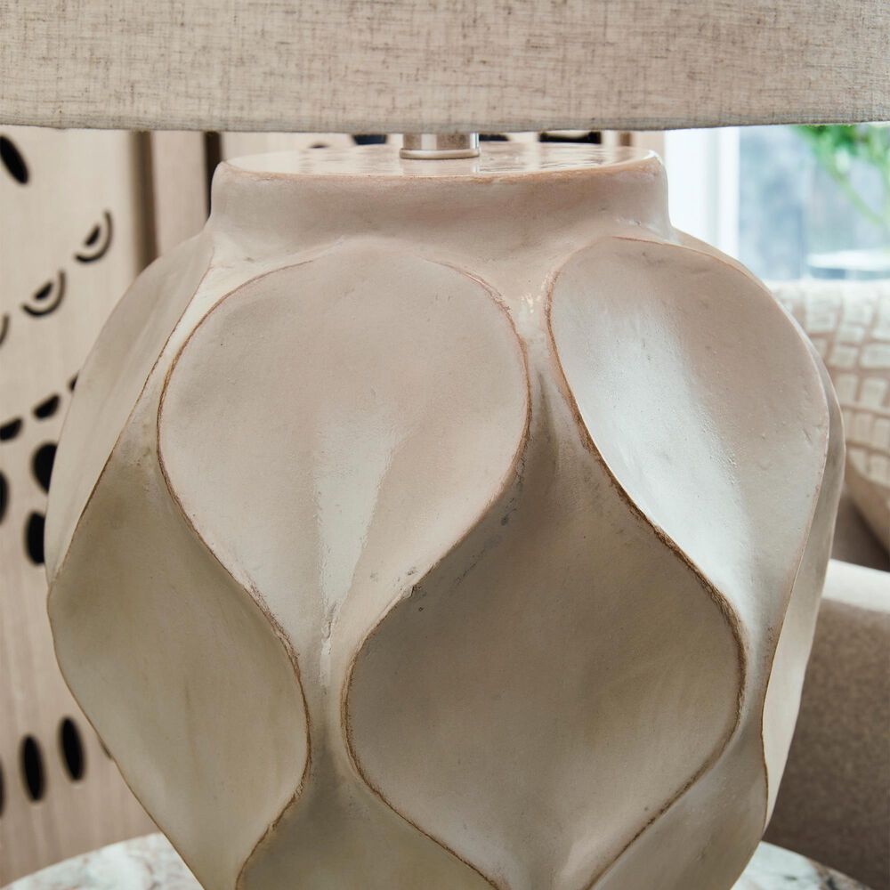 Ashley Edselham Table Lamp in Glossy Cream, , large