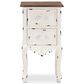 Baxton Studio Levron 2-Drawer End Table in Walnut Brown and Antique White, , large