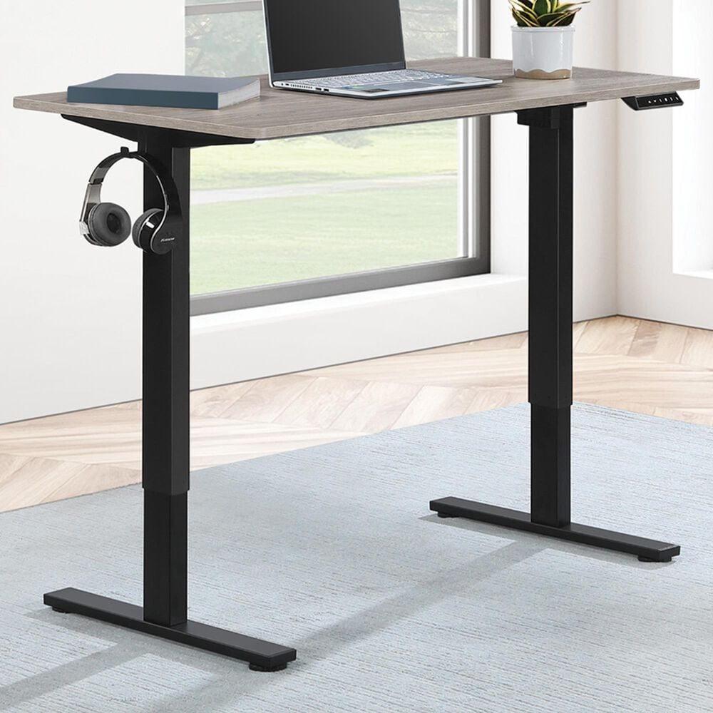 OSP Home Primo 48&quot; Electric Sit and Stand Desk in Black and Light Gray, , large