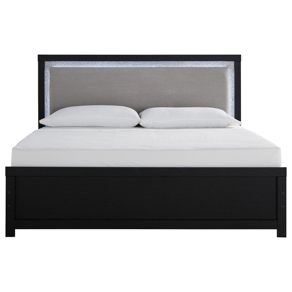 Ashley Maeling 5 Piece King Panel Bedroom Set in Matte Black, , large