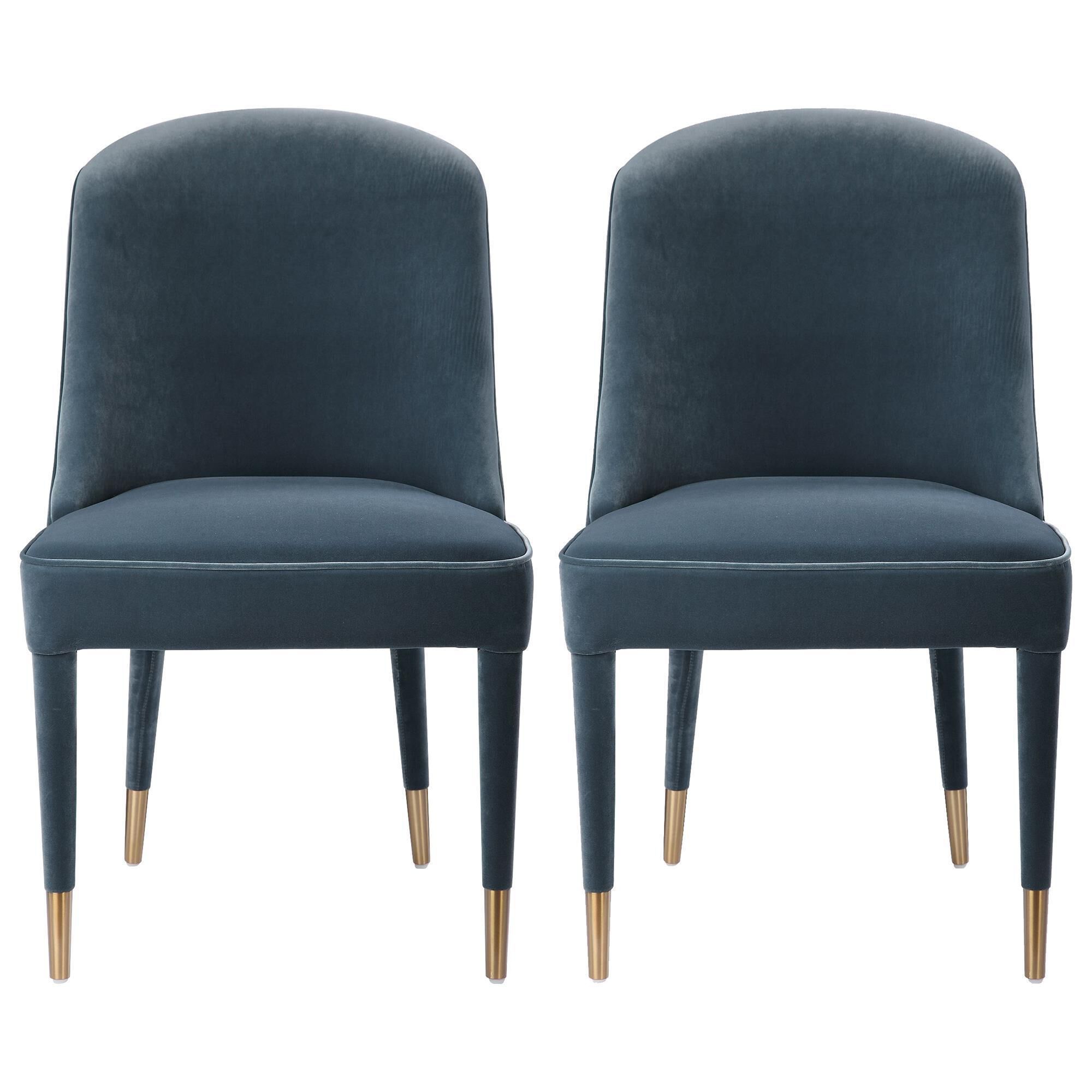Uttermost Brie Armless Chair Set of Two in Blue NFM