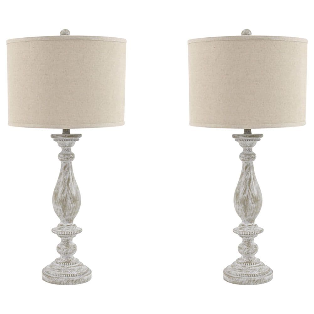 Ashley Bernadate Poly Table Lamp In Whitewash (Set Of 2), , large