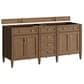 James Martin Brittany 72" Double Bathroom Vanity in Pecan with Single Hole 3 cm White Zeus Silestone Top and Rectangular Sinks, , large