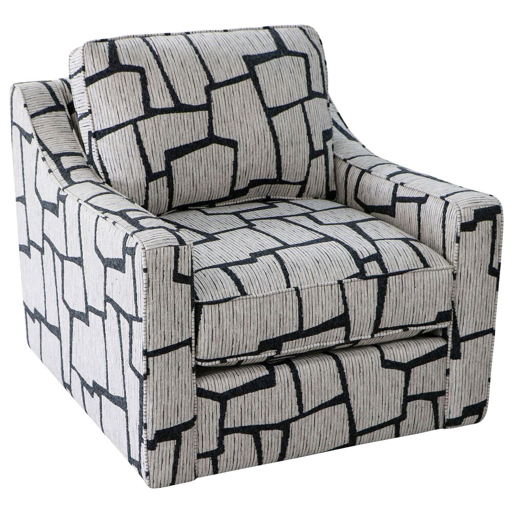 Fulton Home Marley Swivel Chair in Elroy Onyx, , large