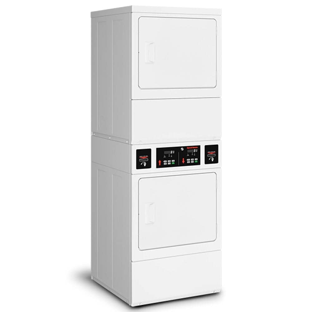 Speed Queen 14 Cu. Ft. Commercial Electric Stack Dryers with Card Reader in White, , large