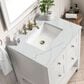 James Martin Vanities Breckenridge 30" Single Bathroom Vanity in Bright White with 3 cm Ethereal Noctis Quartz Top and Rectangular Sink, , large