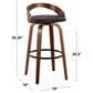 LumiSource Grotto 30" Swivel Barstool with Cream Faux Leather Upholstery in Walnut and Black (Set of 2), , large