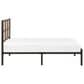 Hearth and Haven Twin Platform Bed with Faux Cane Panel Headboard in Dark Bronze, , large