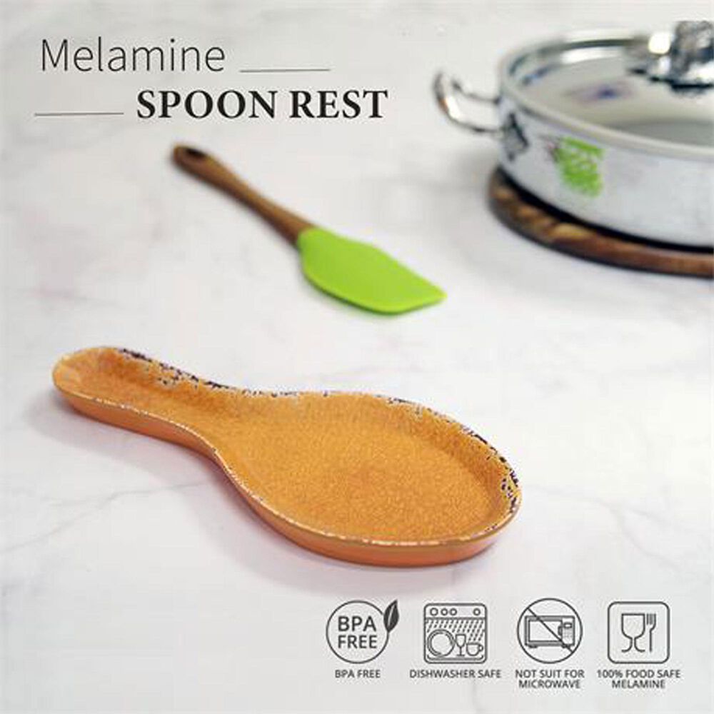 Supreme Crackle Melamine Spoon Rest in Orange, , large