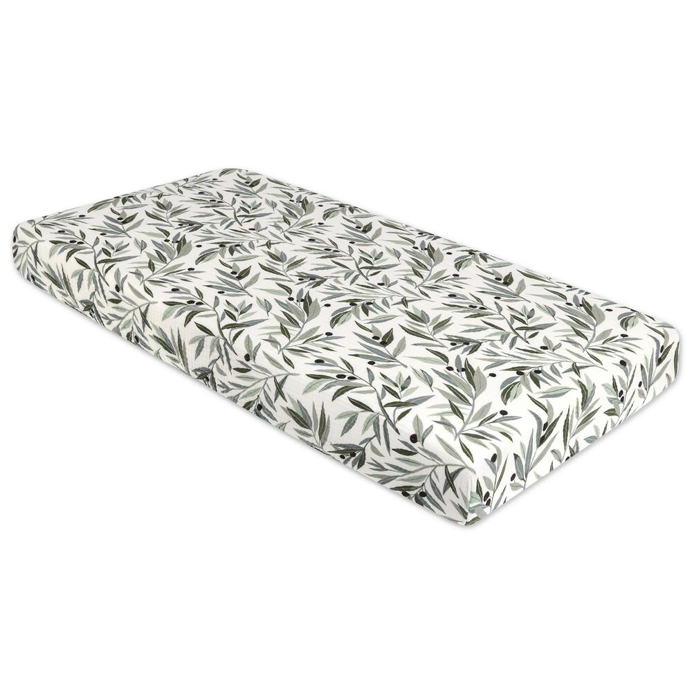 New Haus Crib Sheet in Olive Branches, , large
